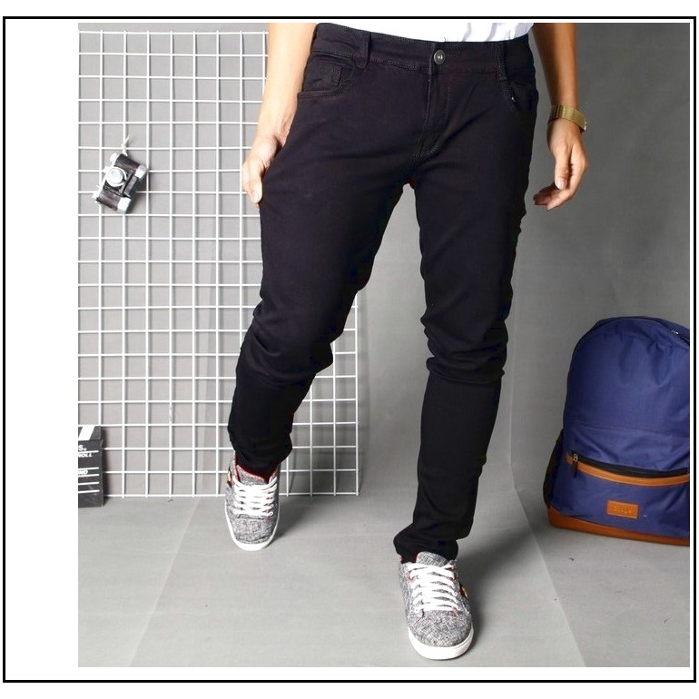 quần jean nam ĐEN TRƠN chất jean giãn tốt ĐT2-MS00/1