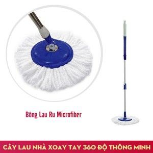 [XÃ KHO] BỘ LAU NHÀ 300 ĐỘ - BÔNG LAU, CÂY LAU NHÀ CAO CẤP [HCM]