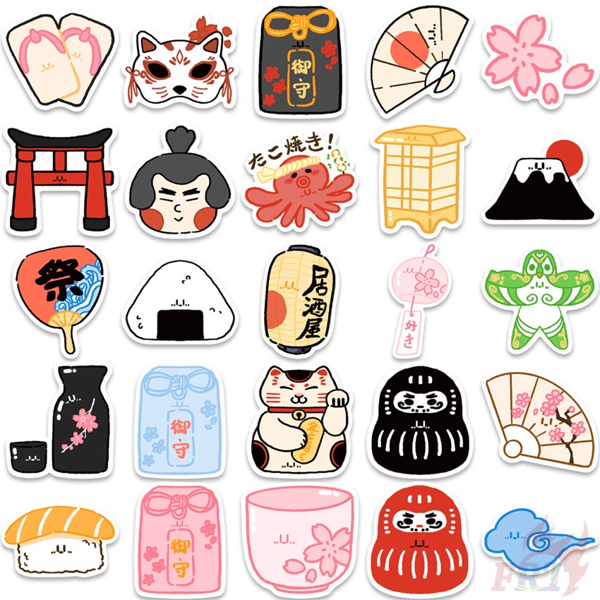 100Pcs/Set ❉ Japanese Customs &amp; Culture Art Series A Stickers ❉ Waterproof DIY Fashion Decals Doodle Stickers