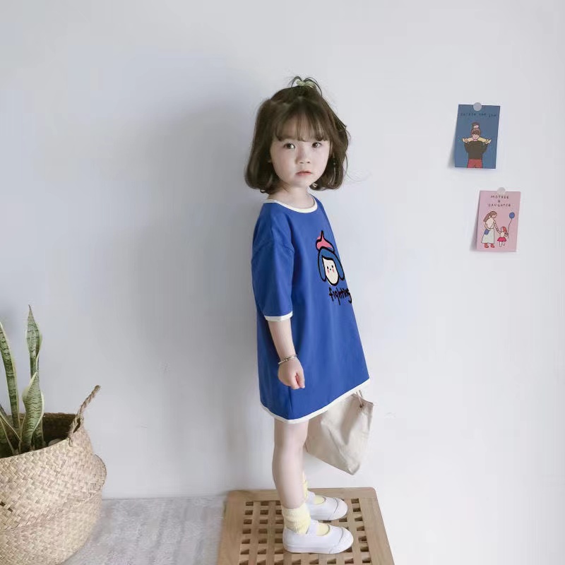 Đầm Cotton Thời Trang Hàn Quốc Dành Cho Bé Gái 1-8 Tuổi