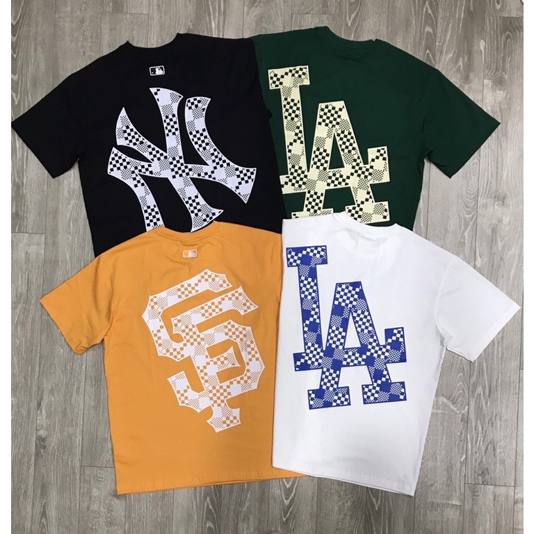 (Hàng xuất xịn) ÁO PHÔNG M/L/B CHECKERBOARD BACK LOGO SHORT SLEEVE T-SHIRT, 4 MÀU: ĐEN, TRẮNG, XANH, VÀNG full-tag-code