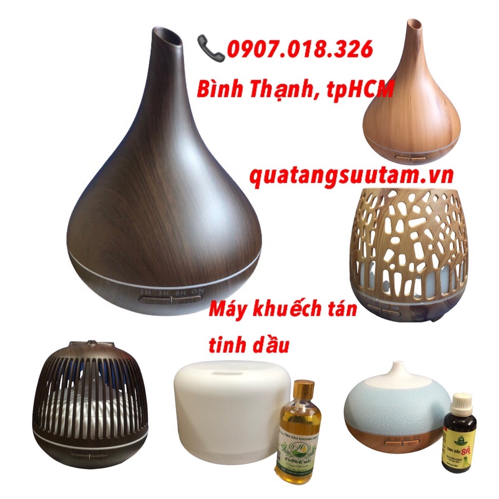 Máy khuếch tán tinh dầu bình rượu (hồ lô), 500ml, tặng kèm 1 chai tinh dầu sả/quế 10ml, máy xông