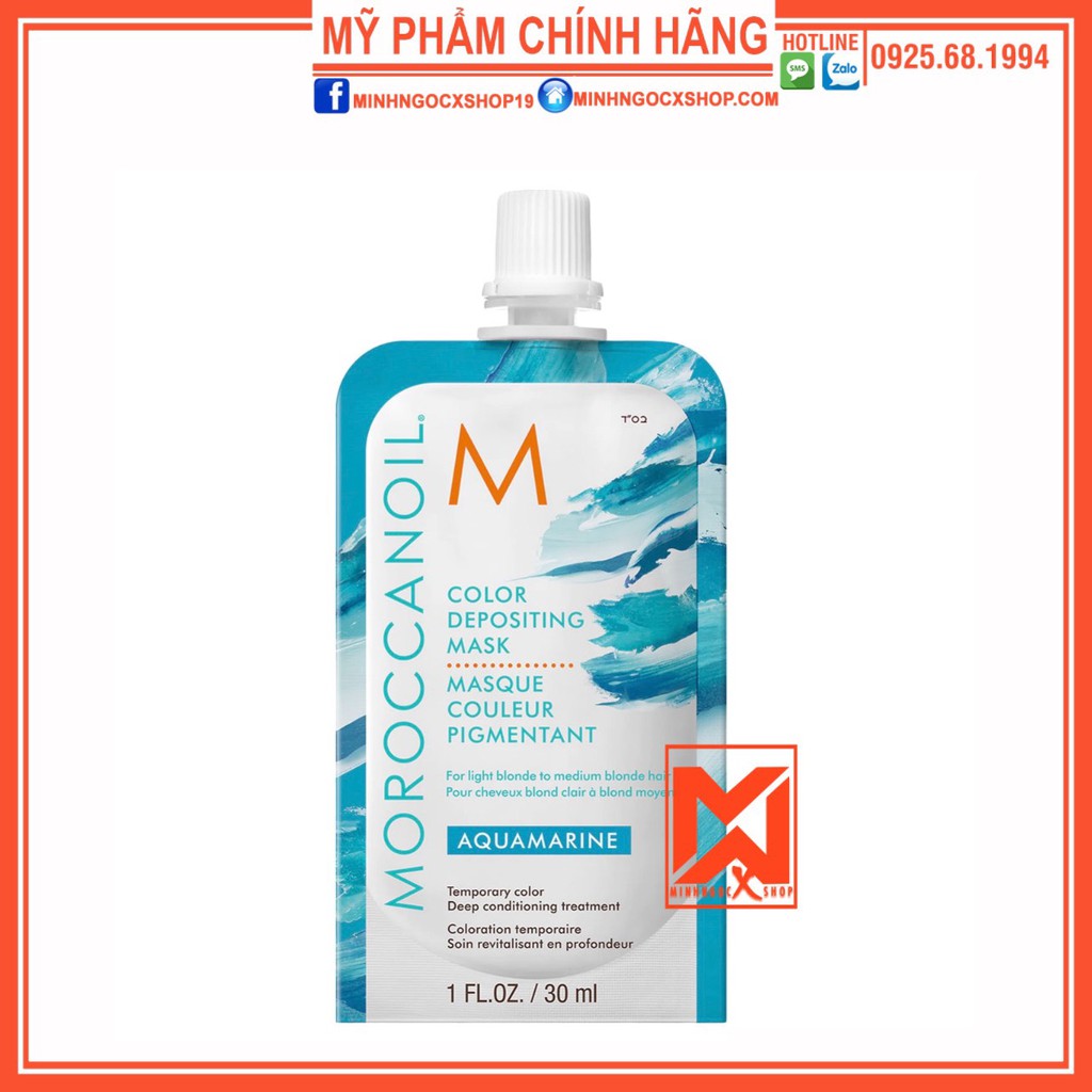 HẤP GIỮ MÀU XANH NƯỚC BIỂN MOROCCANOIL AQUAMARINE 30 - 200ML CHÍNH HÃNG