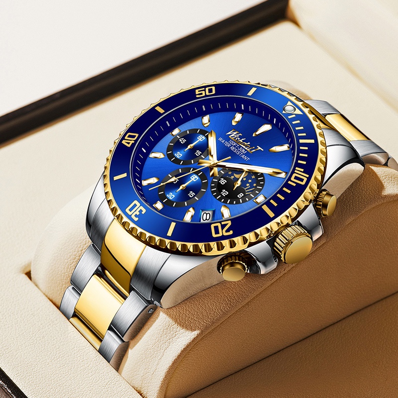 Đồng hồ đeo tay WISHDOIT chống nước chính hãng không gỉ thời trang dạ quang cho nam