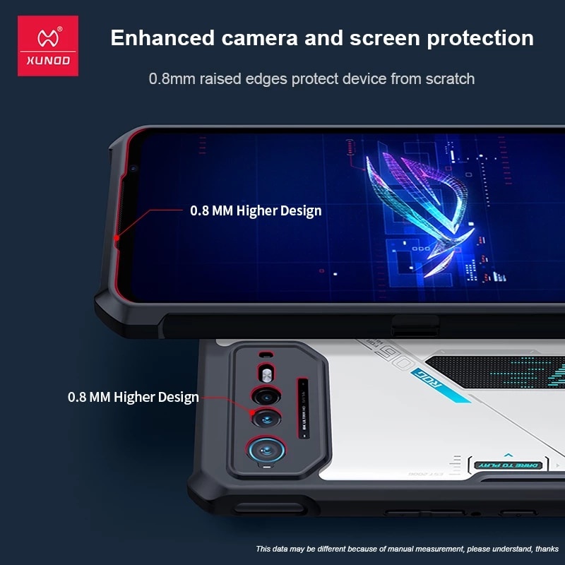 Ốp lưng XUNDD ASUS Rog Phone 6 / 6 Pro - Lưng trong suốt, Viền TPU Đen, Chống sốc