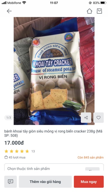 🥔🥔 Bánh khoai tây giòn siêu mỏng Cracker (283g)