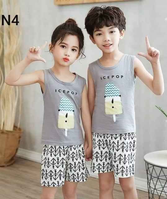 Bộ bé trai bé gái sát lách cotton (sale)