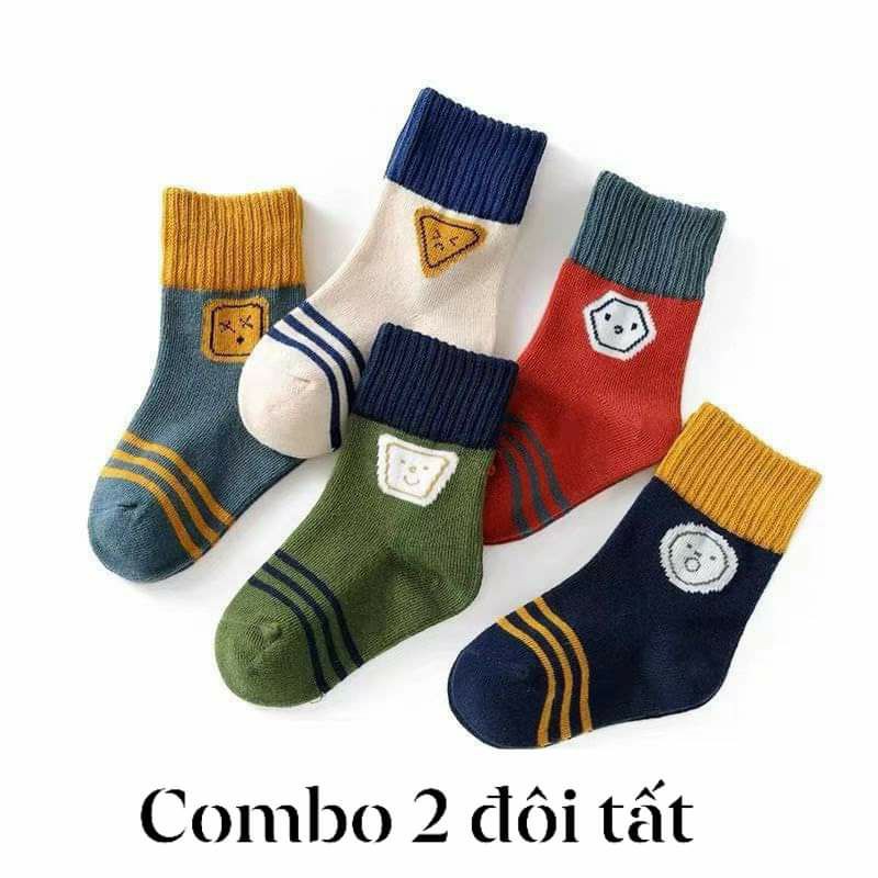 Combo 2 Đôi Tất Họa Tiết Ngộ Nghĩnh Cho bé 1-12y