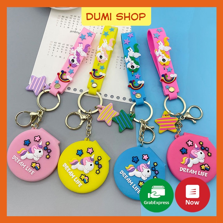 Móc Khóa Hình Kỳ Lân Có Gương 2in1 Siêu Tiện Dụng - Dumi Shop