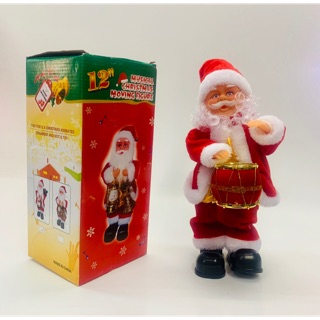 Đồ chơi ông già noel đứng đánh trống quà tặng giáng sinh hoặc trang trí noel