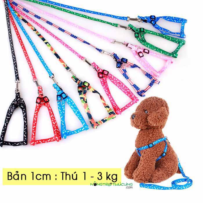 Dây Dắt Chó Mèo  Có Yếm - Nhiều Màu - Nông Trại Thú Cưng