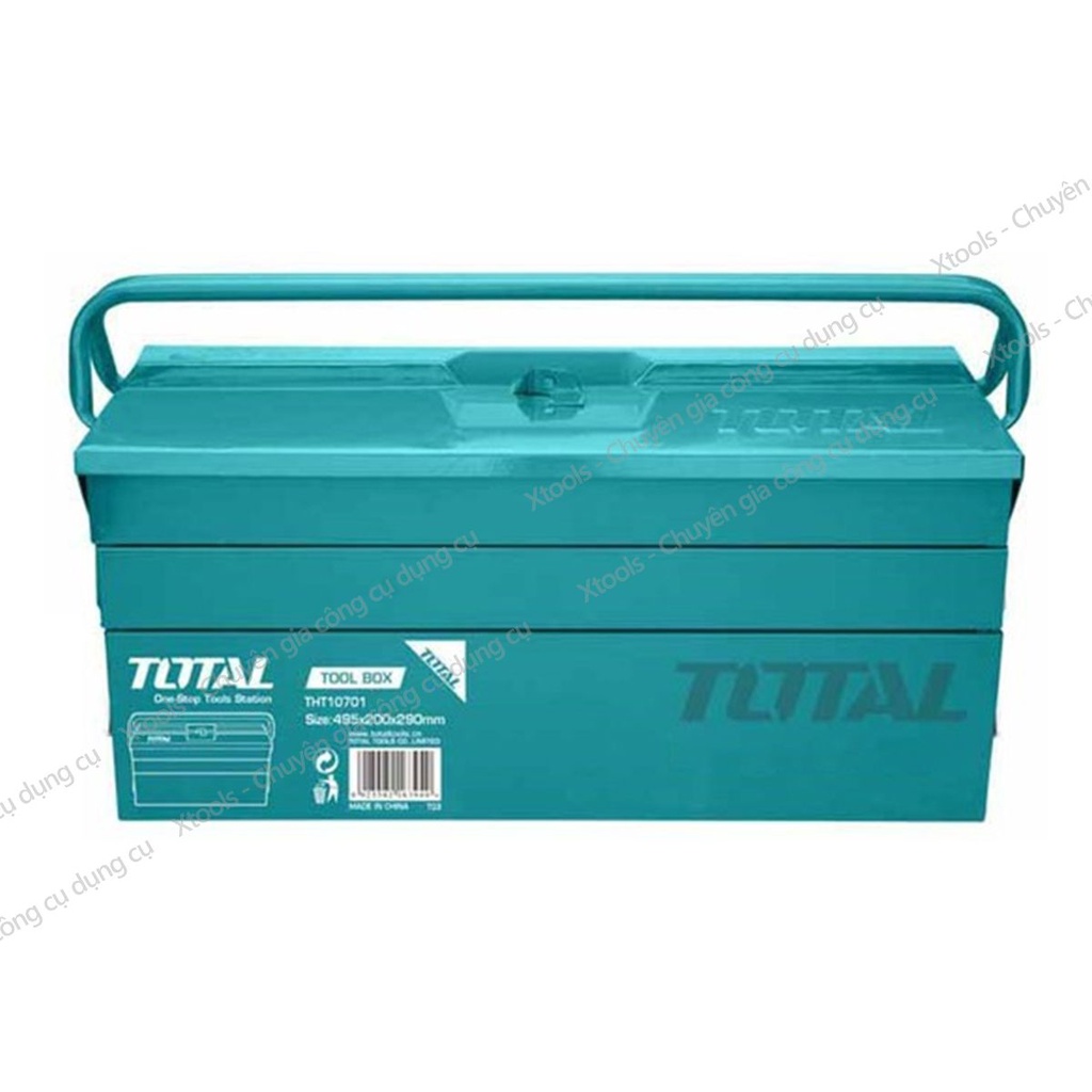 Hộp đựng dụng cụ đa năng TOTAL THT10701 495x200x290mm hộp đồ nghề 3 tầng tấm thép dầy 0.6~0.8mm siêu bền cứng