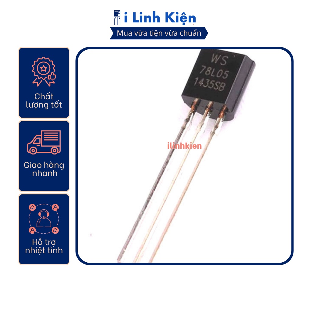 Ic nguồn 78L05 chất lượng tốt.