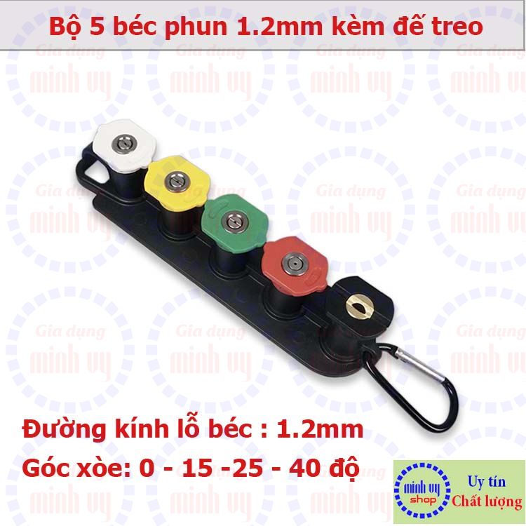 Bộ 5 béc phun đầu nối nhanh 1/4in kèm đế treo tiện lợi
