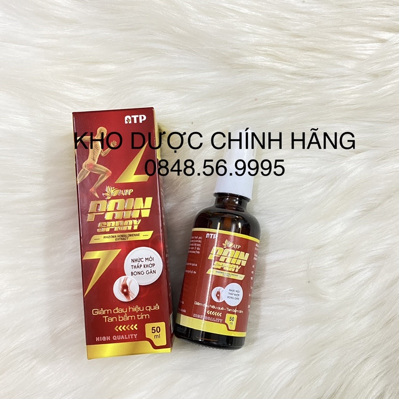 XỊT GIẢM ĐAU PAIN SPAY 50ml-Giảm đau nhanh, tan bầm tím, giảm đau nhức xương khớp, đau cơ, đau gân, thần kinh ngoại biên