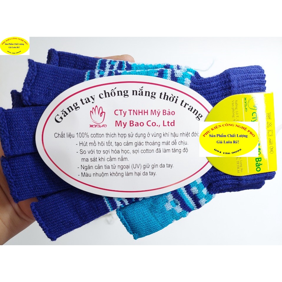 Găng tay len Bao tay len Nam Nữ Hở 5 ngón In chữ Nhãn SUN G Motor Cotton Chống nắng Giữ ấm Bảo vệ da tay Sx tại VN