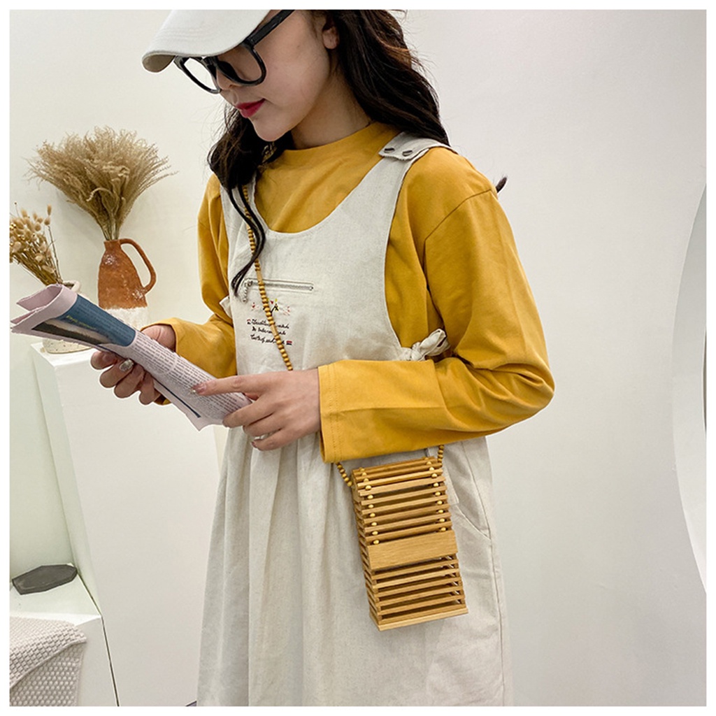 Túi Đeo Chéo Vai Bằng Tre Đan Tự Nhiên Dành Cho Nữ Đi Biển Mùa Hè