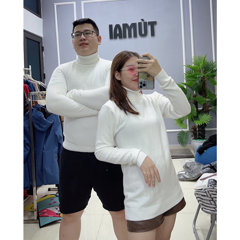 Áo len Cổ Lọ trơn basic Áo len đôi giữ nhiệt co dãn vải mềm mịn.