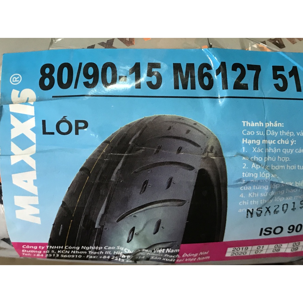 Vỏ Maxxis 100/80/14, 80/90/15 6127 Bánh Trước/Sau Liberty - Không Ruột