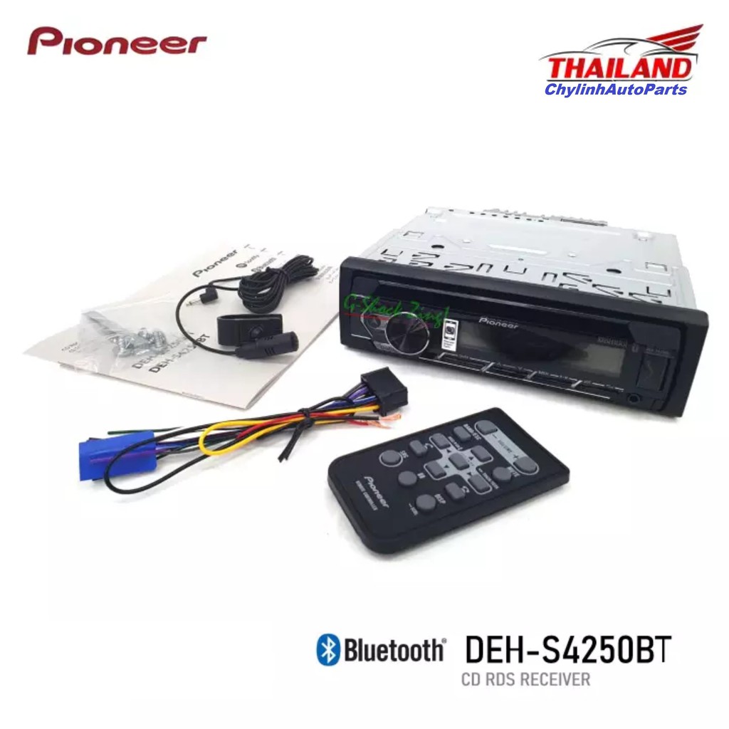 (Miễn phí lắp đặt tại Hà Nội và TP HCM) Pioneer DEH-S4250BT Bộ thu Radio/CD/AUX/Bluetooth khiển trực tiếp trên smatphone