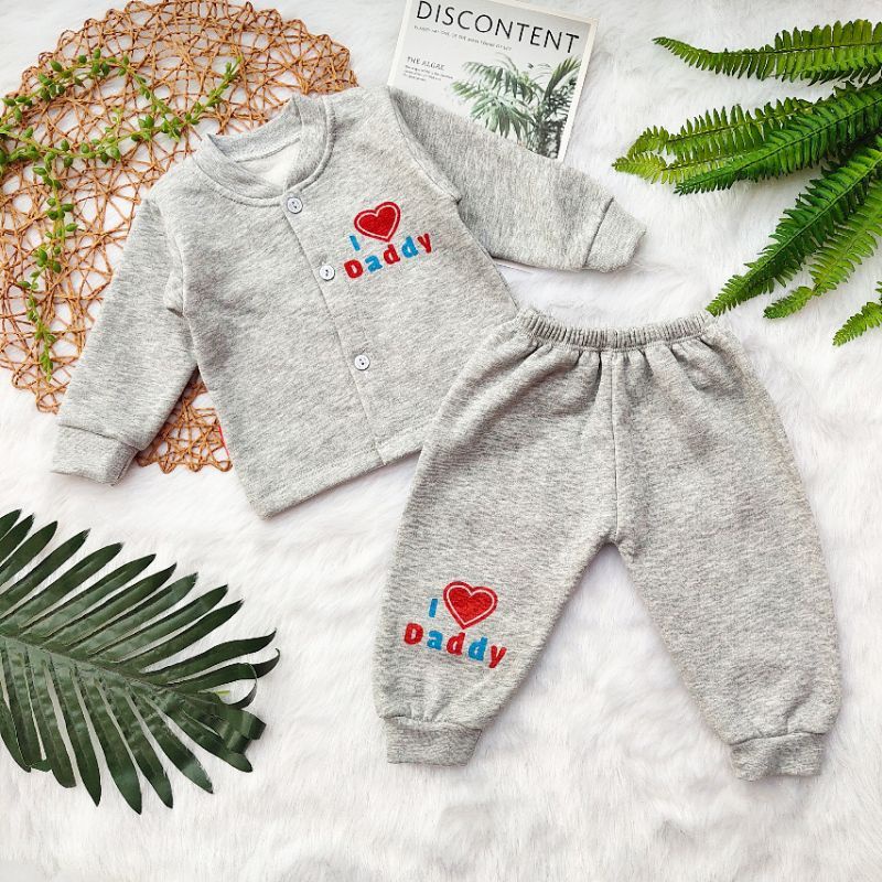 Bộ quần áo nỉ bông mềm cho bé 3-10kg /nhiều màu