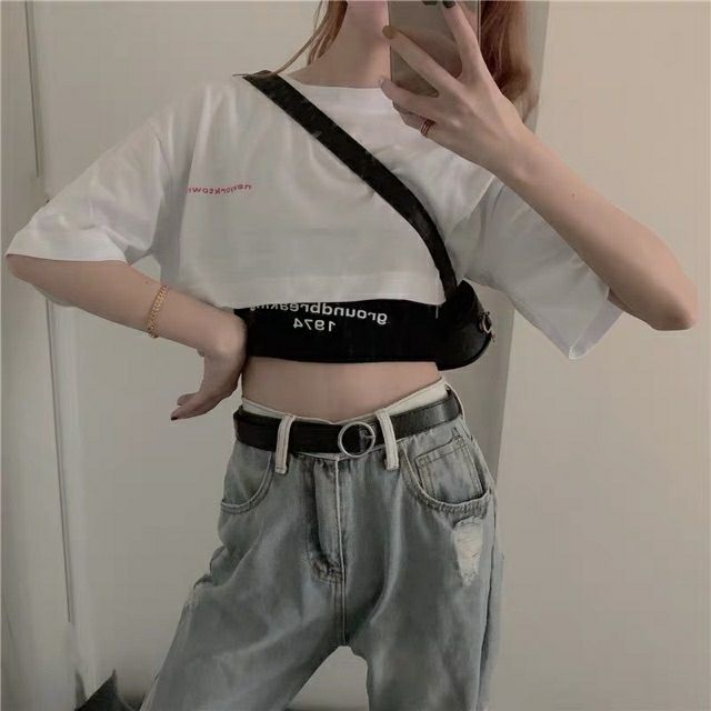 Set 2 áo Ba lỗ + Áo Croptop in chữ [Có VIDEO CH22