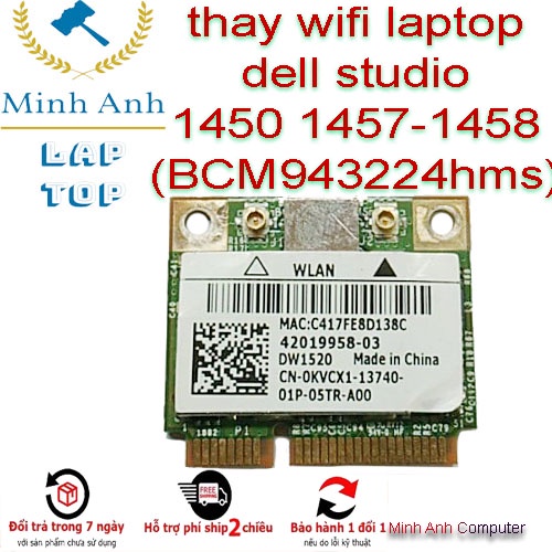 thay wifi laptop dell studio 1450 1457-1458 (BCM943224hms)