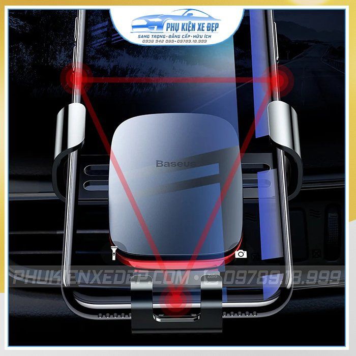 Giá đỡ điện thoại ⚡FREESHIP⚡ô tô  kẹp cửa gió Baseus Metal Age Gravity Car Mount LV229 | Thiết kế tinh tế chắc chắn