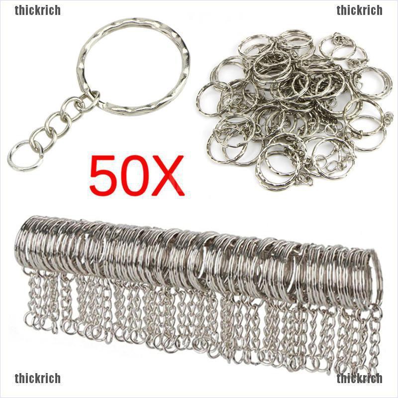 [ Hàng Hot ] Set 50 Móc Khóa Bạc 25mm Diy Tiện Dụng