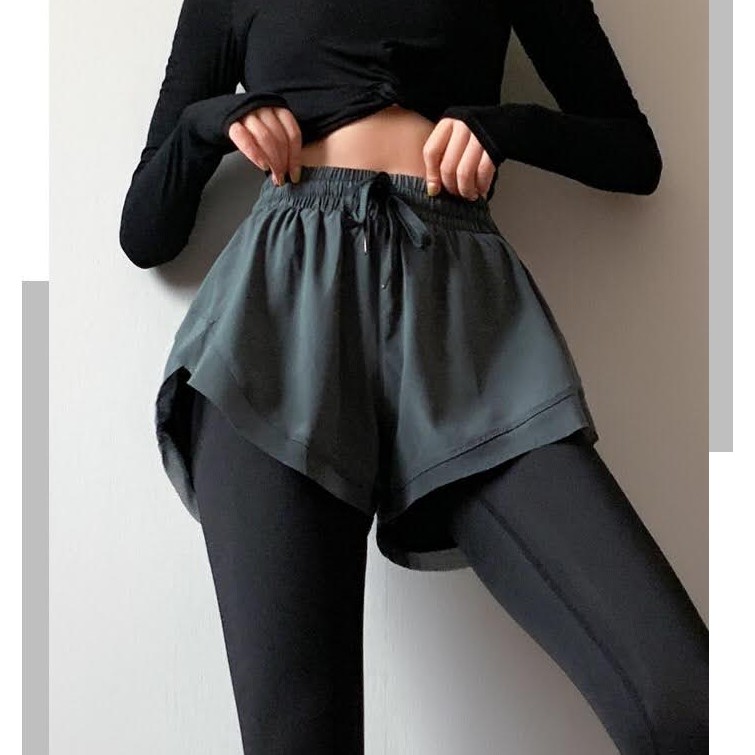 Quần Đùi Kèm Quần Legging Dài Co Giãn Đồ Tập Nữ Gym Yoga Zumba Aerobic Rẻ Đẹp GYMSTORE 708