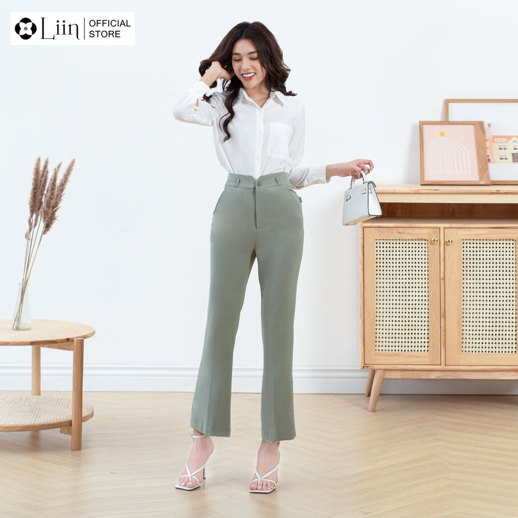 Quần Suông nữ màu Xanh Ngọc thiết kế basic kiểu dáng công sở thời trang Liin Clothing Q3428