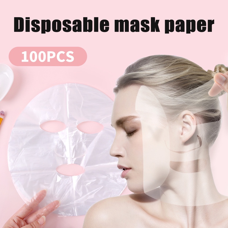 Set 100 Mặt Nạ Giấy Nhựa Trong Suốt Dùng Một Lần Chăm Sóc Da