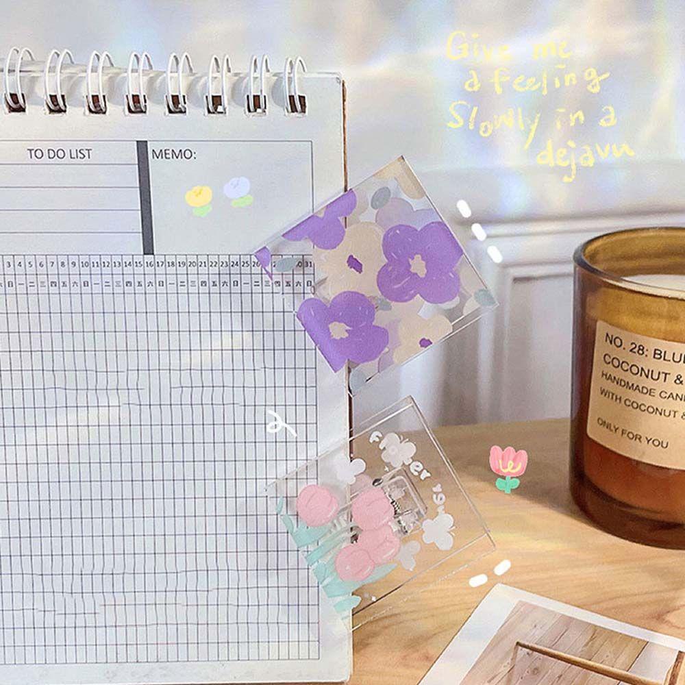 Kẹp Giấy Tài Liệu Hình Vuông Trong Suốt Thiết Kế Đơn Giản DIY