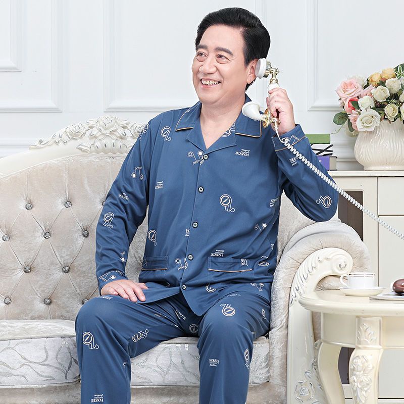 Bộ Đồ Ngủ Pijama Thời Trang Thu Đông Cho Đàn Ông Trung Niên