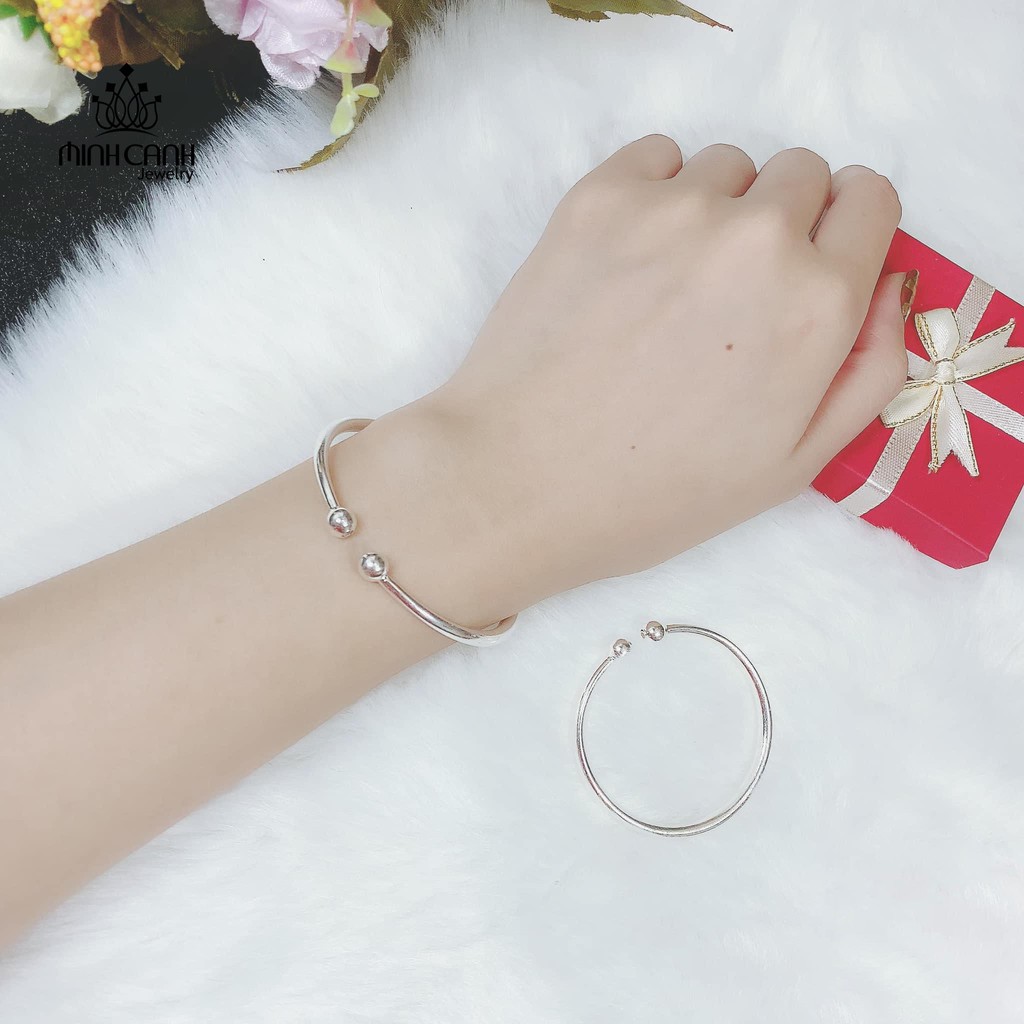 Vòng Tay Dạng Kiềng Trơn Tròn 2 Đầu - Minh Canh Jewelry