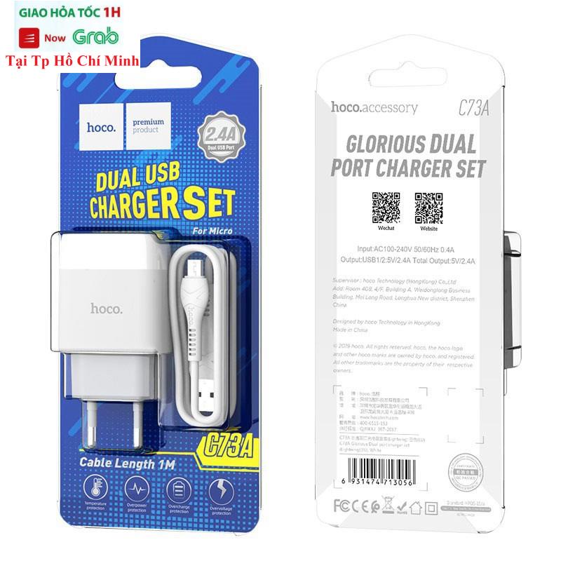 Bộ Sạc Hoco C73 Kèm Dây Micro Usb X37 - Hàng Chính Hãng