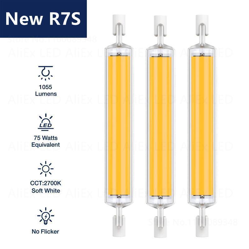Đèn LED R7S Kính COB Ống 78MM 118MM Đèn Ngô 110V 220V Công Suất Cao J78 J118 Thay Thế Đèn Halogen La