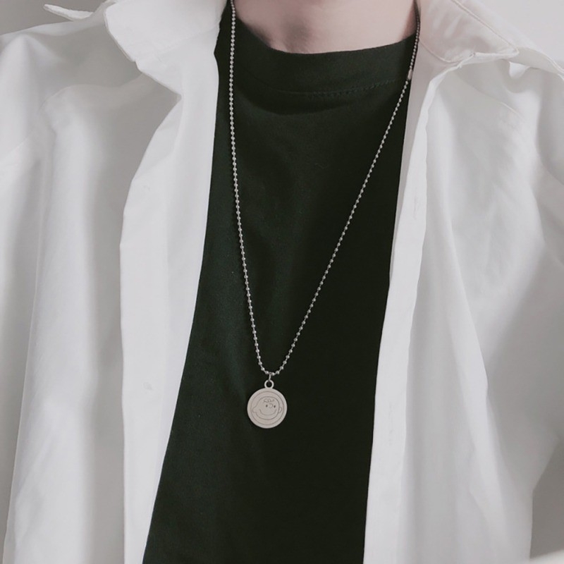 Dây chuyền mặt tròn kiểu hoạt hình dễ thương dành cho nữ