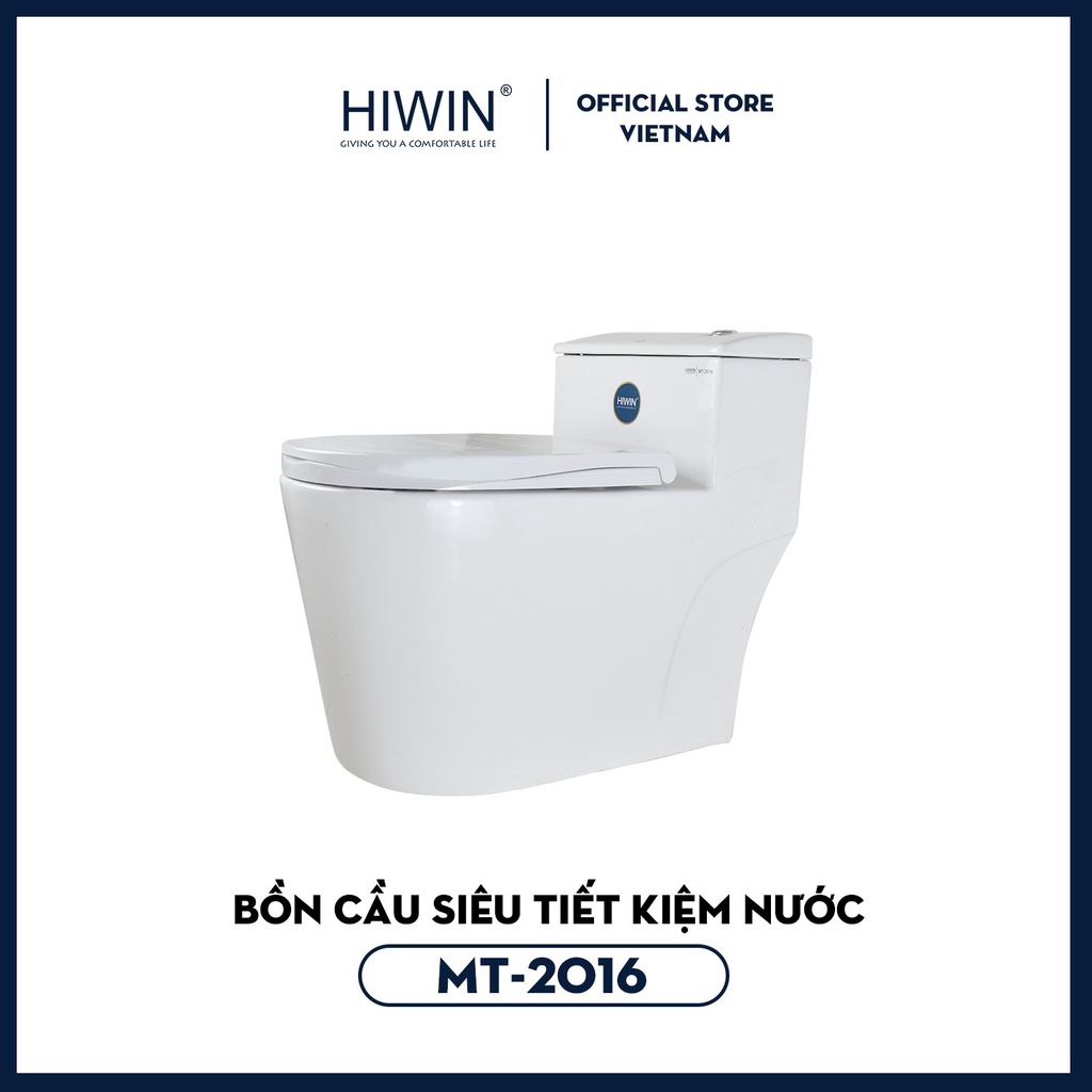 Bồn cầu sứ tráng men chống bám bẩn cao cấp siêu tiết kiệm nước Hiwin MT-2016 (710*395*610mm)