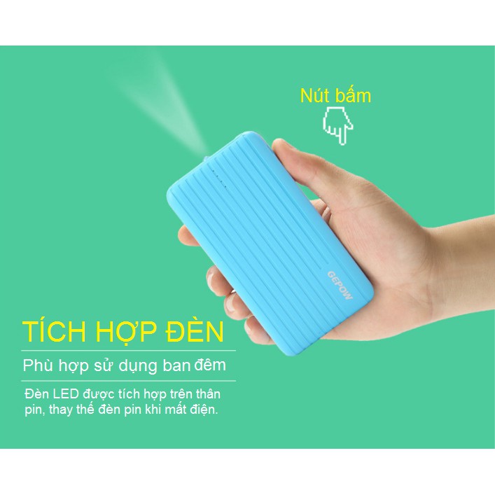 [NHẬP MÃ ELSAPSAN30 GIẢM 30K] SẠC DỰ PHÒNG GEPOW 8000mAh - GIẢM GIÁ 28%