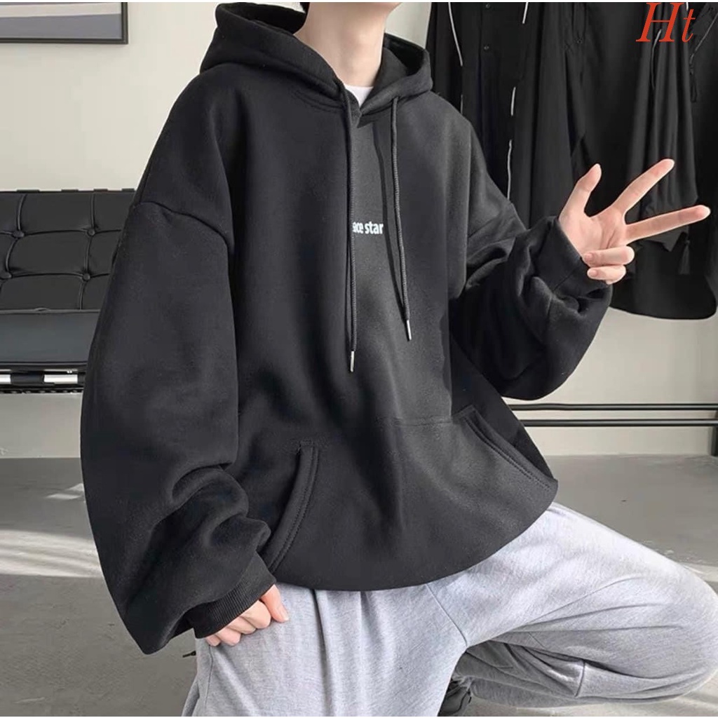 Áo hoodie P.EA 🤗 chất nỉ cotton form thụng Tay chuông, mũ cực xinh