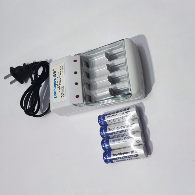 Combo 1 Bộ sạc pin Doublepow DP-B02 + 4 viên pin AA 1200mAh