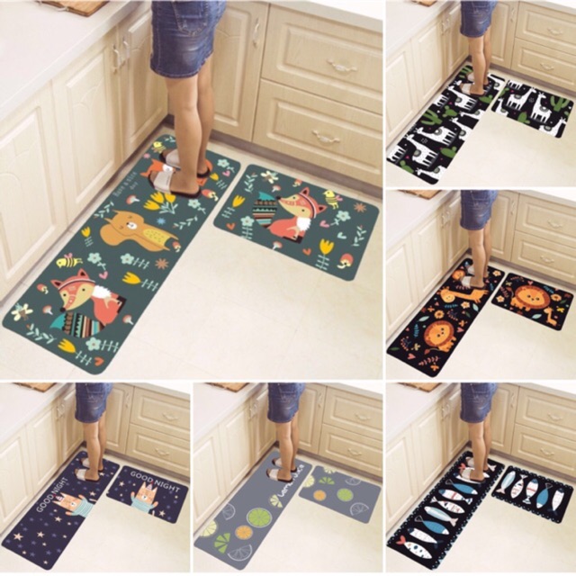 Thảm bếp - SET 2 THẢM NHÀ BẾP 3D