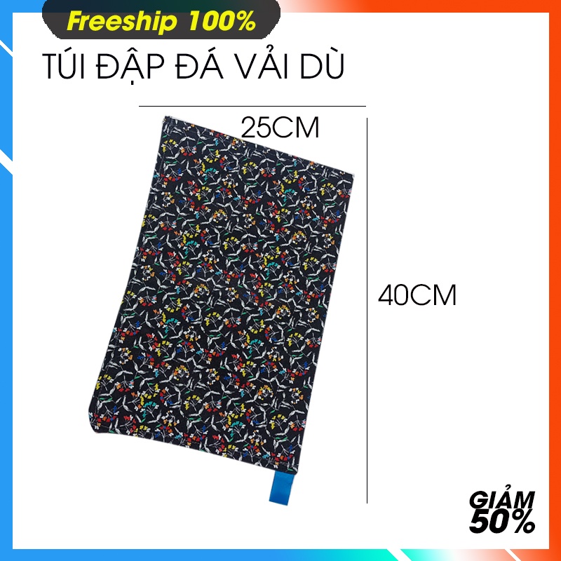 Túi đập đá vải dù siêu bền size 40x25 cm.