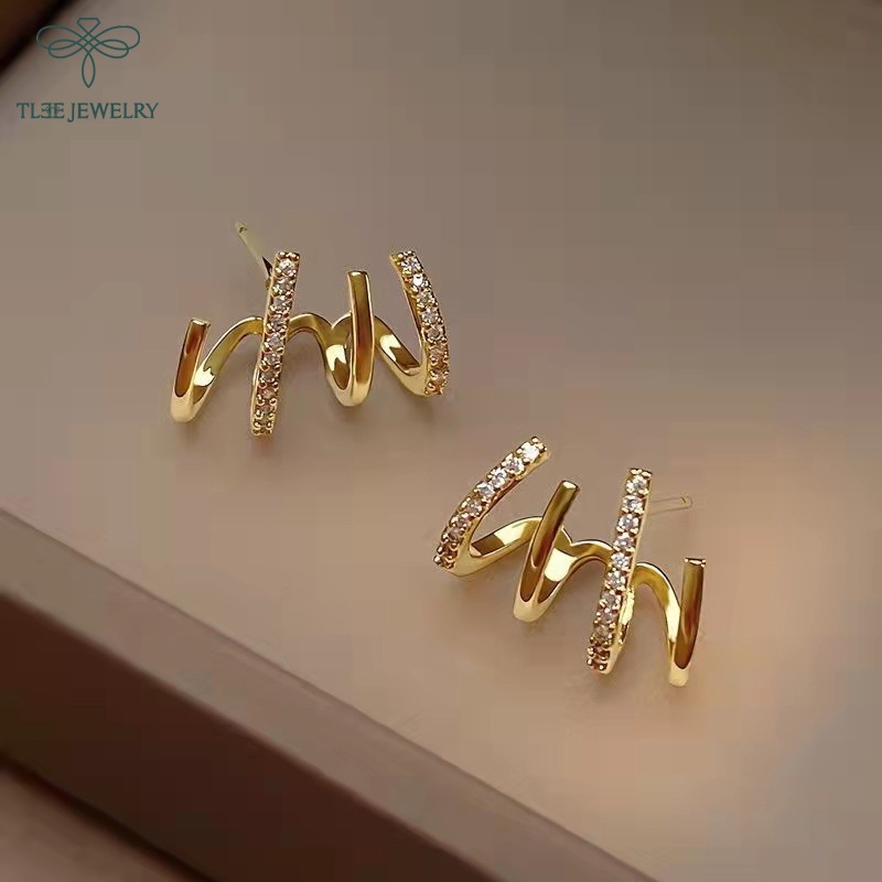 Khuyên tai bạc nữ TLEE mẫu bàn cao mẫu lạ TleeJewelry B0244