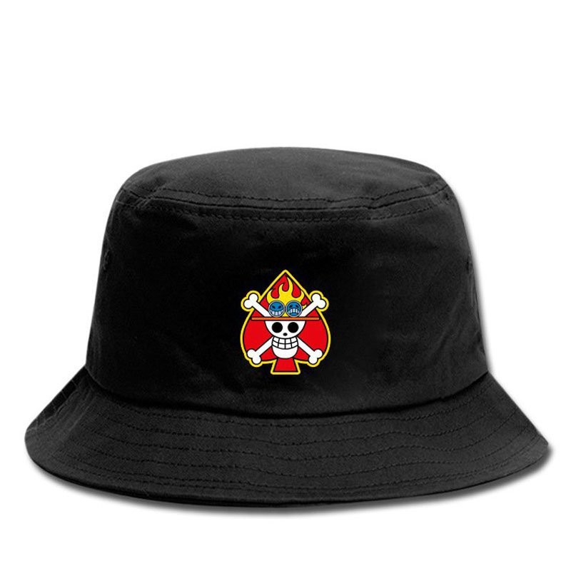 Mũ bucket anime One Piece Đảo hải tặc biểu tượng các băng nón đen đi học M01