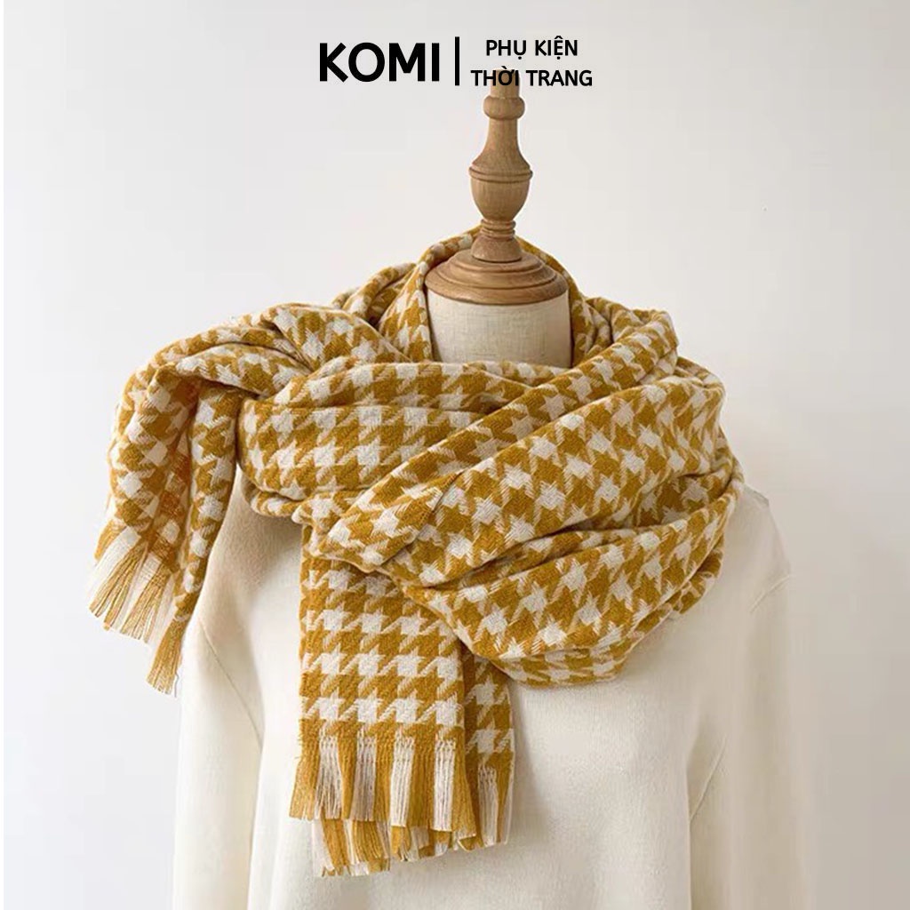 Khăn quàng cổ thời trang KOMI khăn choàng cổ retro mùa thu đông giữ ấm cho nam nữ