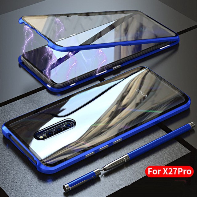 Ốp điện thoại 2 mặt kính hút từ tính 360 độ sang trọng cho VIVO V15 Pro V11i V9 X27 X27 Pro X21 UD X23 Y85