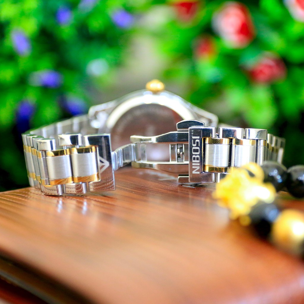 Đồng hồ nam NIBOSI chính hãng Fullbox, dây thép đúc bền màu, mặt đính đá kim dạ quang sang trọng - NIBI22-MT