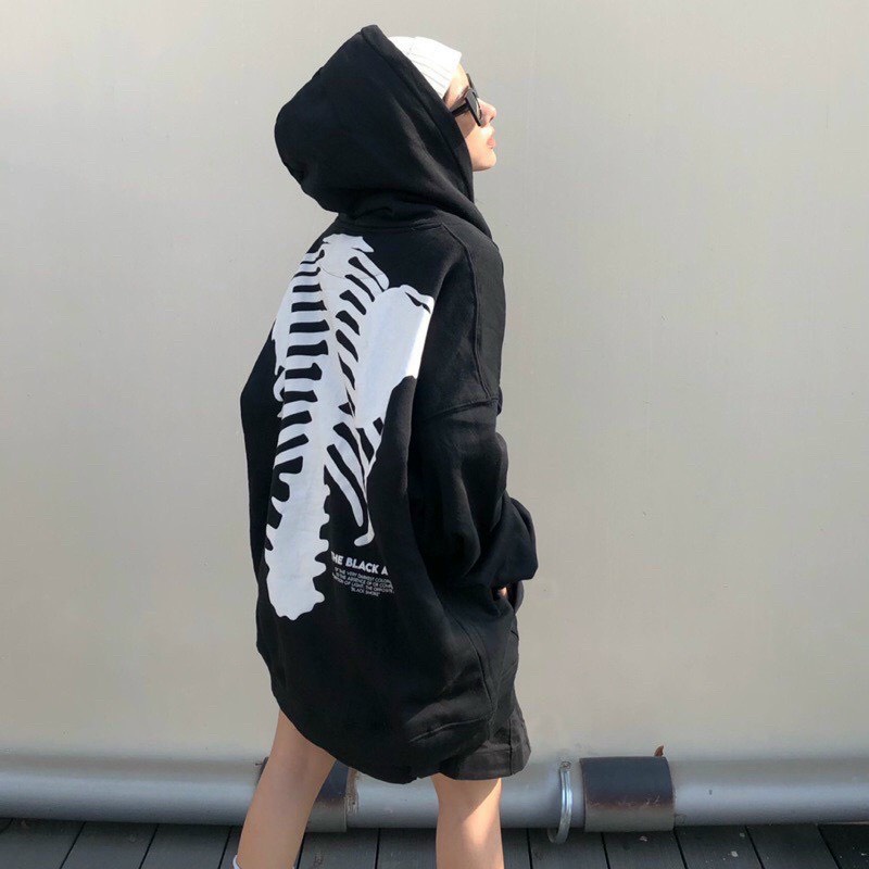 ÁO KHOÁC HOODIE CHUI ĐẦU NAM NỮ UNISEX IN ẢNH BỘ XƯƠNG MÀU XANH LÁ MÀU ĐEN DÀY DẶN CỰC PHÁ CÁCH NITIQC